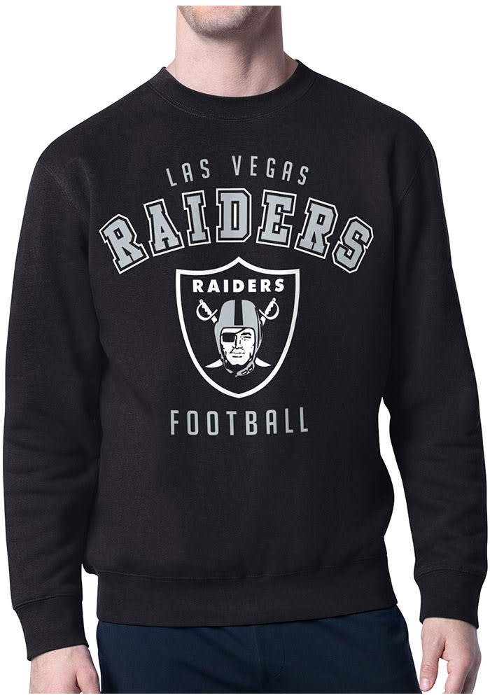 Starter Las Vegas Raiders Mens Black Logo Long Sleeve Crew Sweatshirt