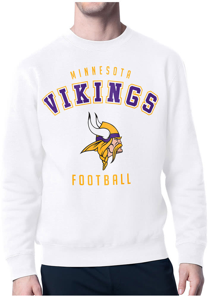 Starter Minnesota Vikings Mens White Logo Crew Sweatshirt - 43444042