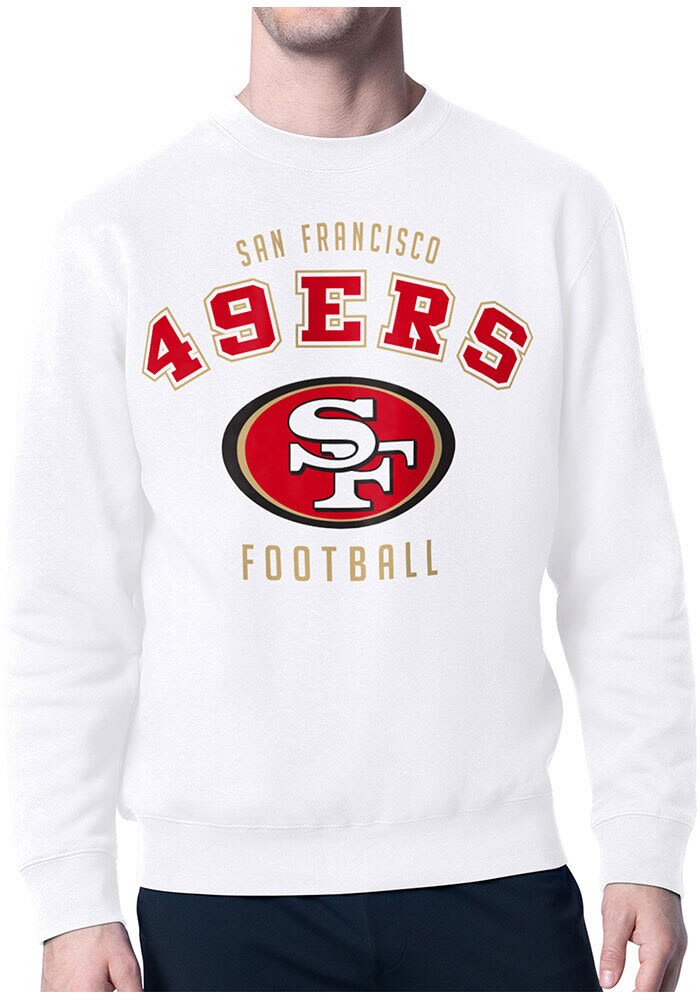 Starter San Francisco 49ers Mens White Logo Crew Sweatshirt - 43444066