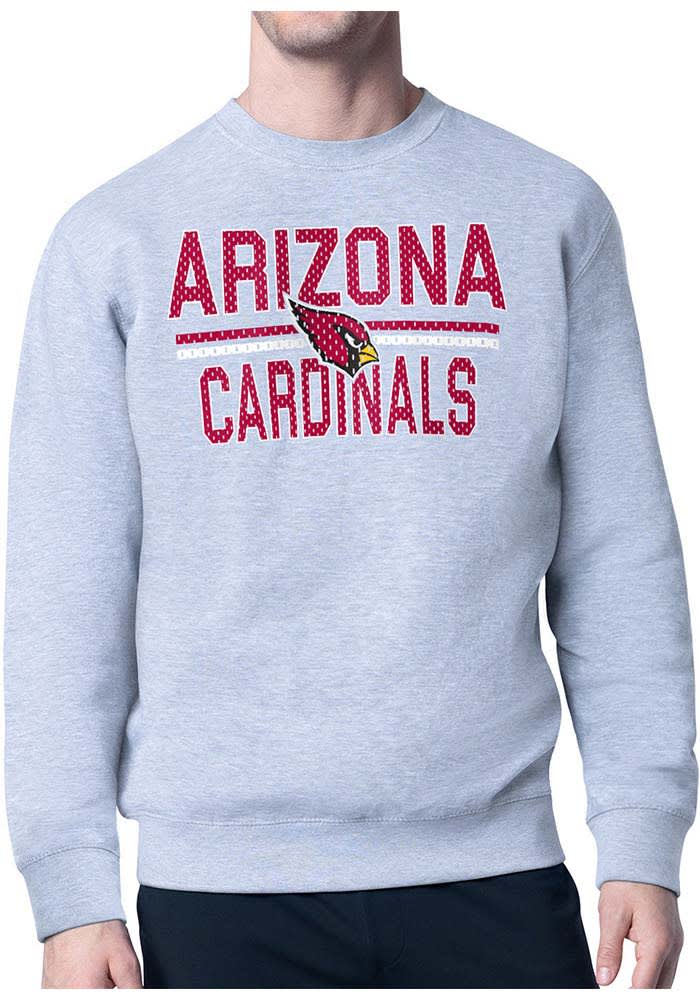 Starter Arizona Cardinals Mens Mesh Logo Crew Sweatshirt HEATHER GREY