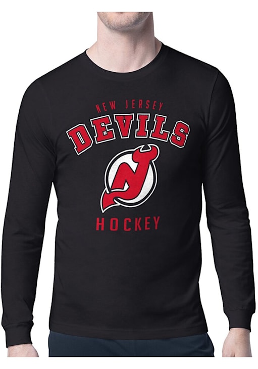 Starter New Jersey Devils Logo Long Sleeve T Shirt BLACK