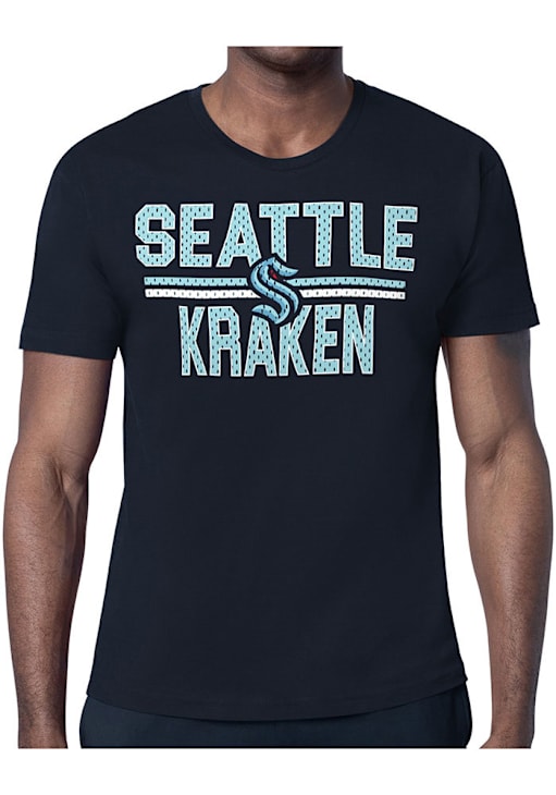 Starter Seattle Kraken NAVY Mesh Logo Short Sleeve T Shirt 43445824