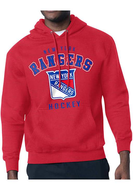 Starter New York Rangers Mens Logo Hoodie Red