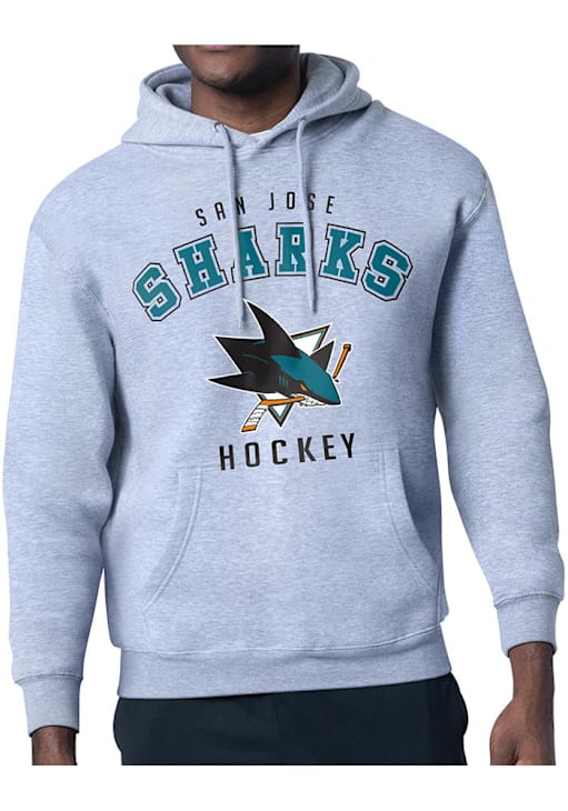 Starter San Jose Sharks Mens Logo Hoodie HEATHER GREY