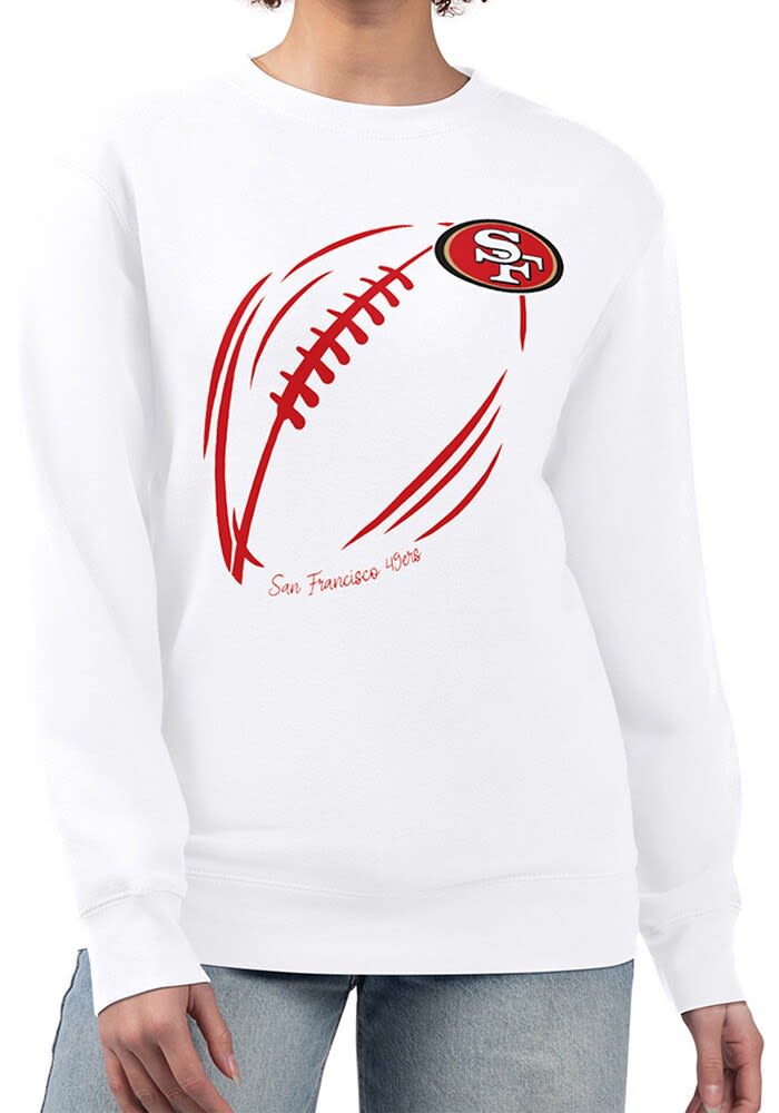San Francisco 49ers 4Her Crew Sweatshirt Womens White Subtle