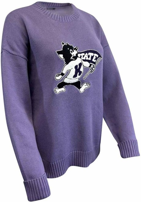 Womens Lavender K-State Wildcats Jennifer Long Sleeve Sweater