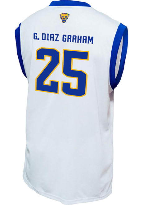 Guillermo Diaz Graham Mens White Pitt Panthers NIL Basketball Basketball Jersey
