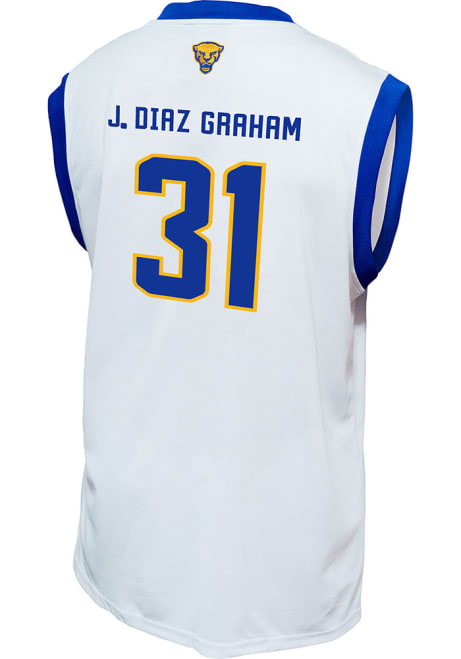 Jorge Diaz Graham Mens White Pitt Panthers NIL Basketball Basketball Jersey