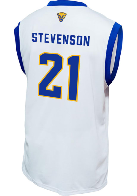 Vason Stevenson Mens White Pitt Panthers NIL Basketball Basketball Jersey