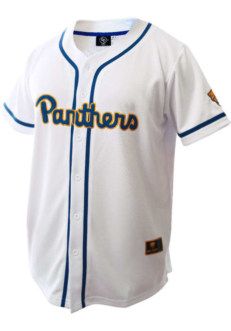 Mens White Pitt Panthers Embroidered Baseball Jersey