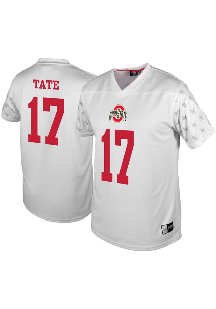 Genuine Collective Carnell Tate Ohio State Buckeyes White Player Football Jersey White 100 POLYESTER Size L