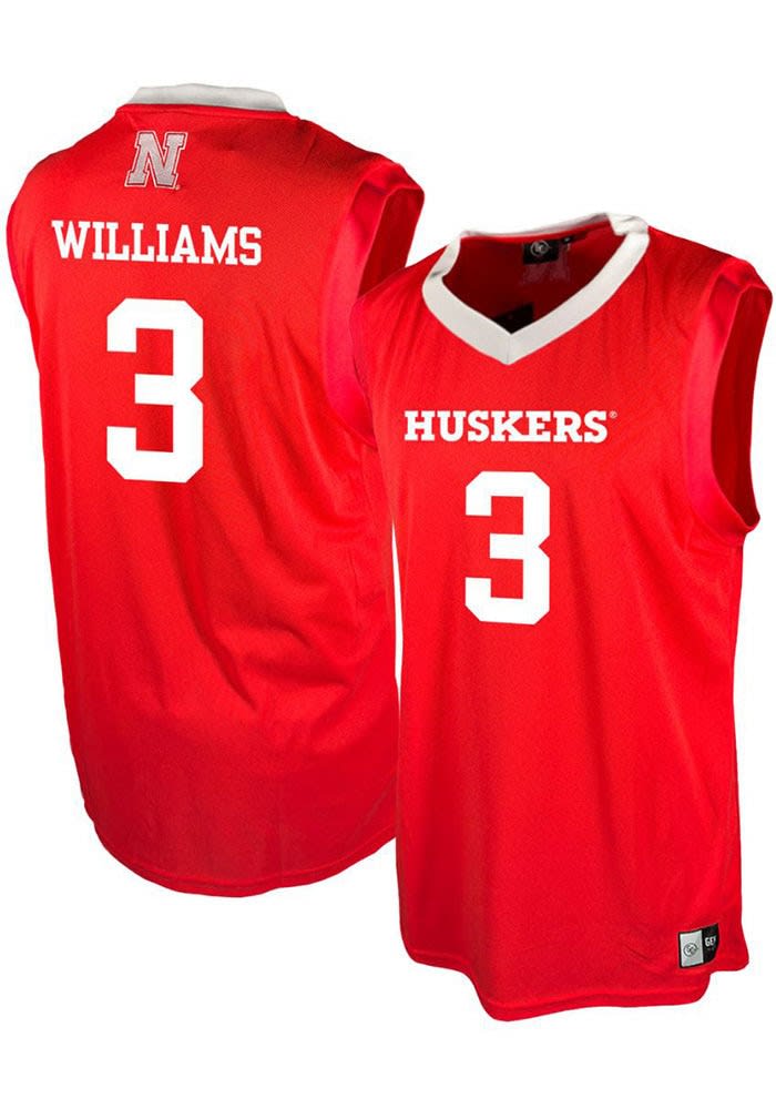 Brice Williams Mens Red Nebraska Cornhuskers NIL Basketball Jersey