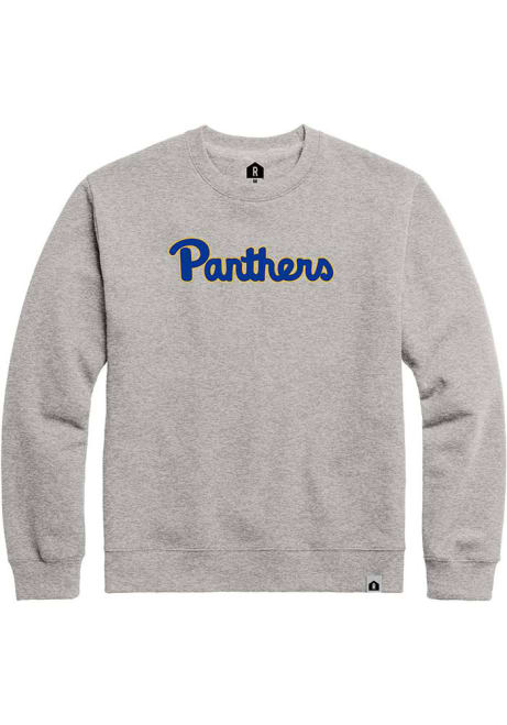 Mens Grey Pitt Panthers Tail Sweep Crew Sweatshirt