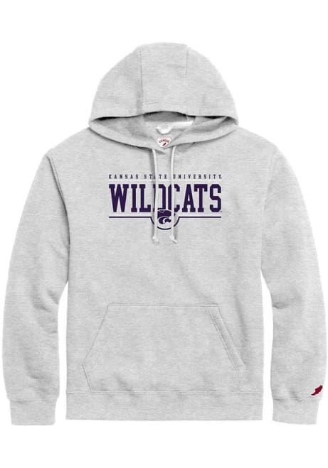 Mens Grey K-State Wildcats Field Goal Flat Name Hooded Sweatshirt