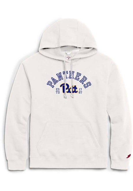 Mens White Pitt Panthers Hallow Classic Hooded Sweatshirt