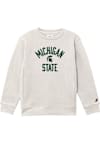 Main image for Youth White Michigan State Spartans Vintage Arch Mascot Long Sleeve Crew Sweatshirt