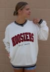 Main image for Womens Indiana Hoosiers White Gameday Social Allen Chenille Crew Sweatshirt