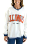 Main image for Womens Illinois Fighting Illini White Gameday Social Allen Chenille Crew Sweatshirt