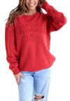 Main image for Gameday Social Nebraska Cornhuskers Womens Red Easley Embossed Crew Sweatshirt