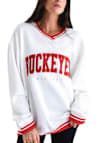 Main image for Womens Ohio State Buckeyes White Gameday Social Allen Chenille Crew Sweatshirt