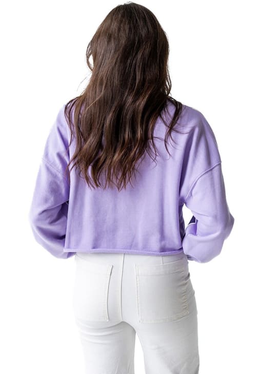 Gameday Social K-State Wildcats Womens Lavender Phipps Split Crew Sweatshirt