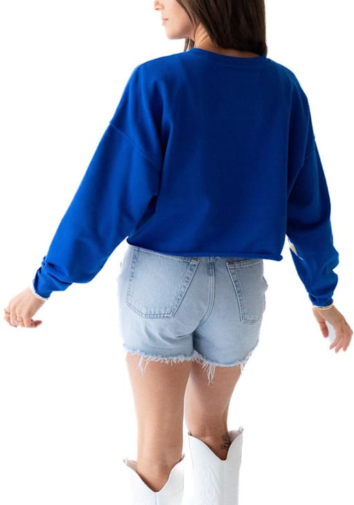 Gameday Social Pitt Panthers Womens Blue Phipps Split Crew Sweatshirt