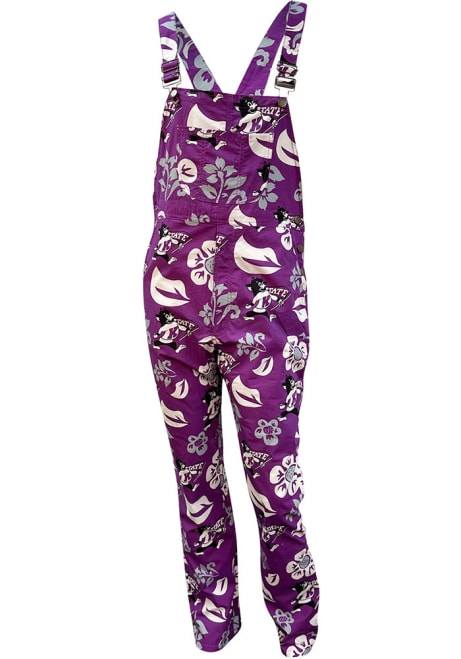 Mens K-State Wildcats Purple Wes and Willy Allover Hibiscus Overall Pants