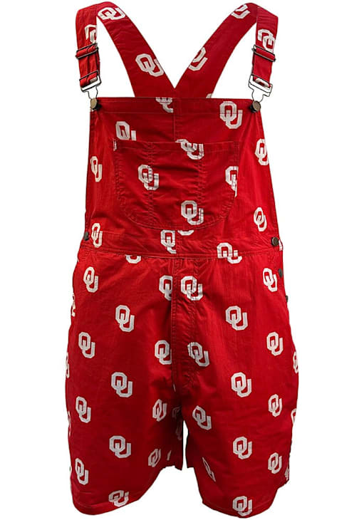 Wes and Willy Oklahoma Sooners Mens Crimson Allover Logo Overall Overalls