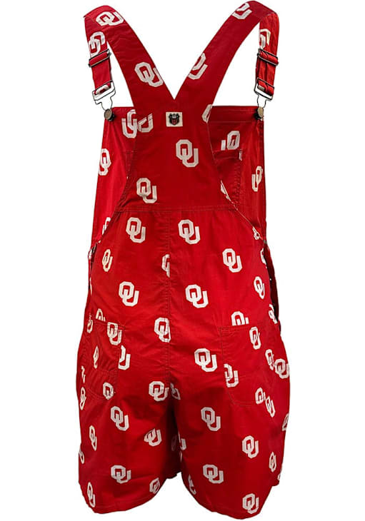 Wes and Willy Oklahoma Sooners Mens Crimson Allover Logo Overall Overalls