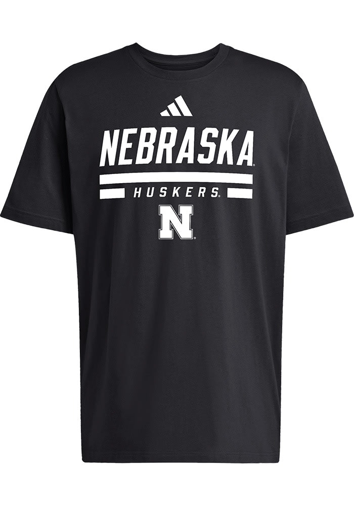 Adidas BLACK Nebraska Cornhuskers Fresh Short Sleeve T Shirt