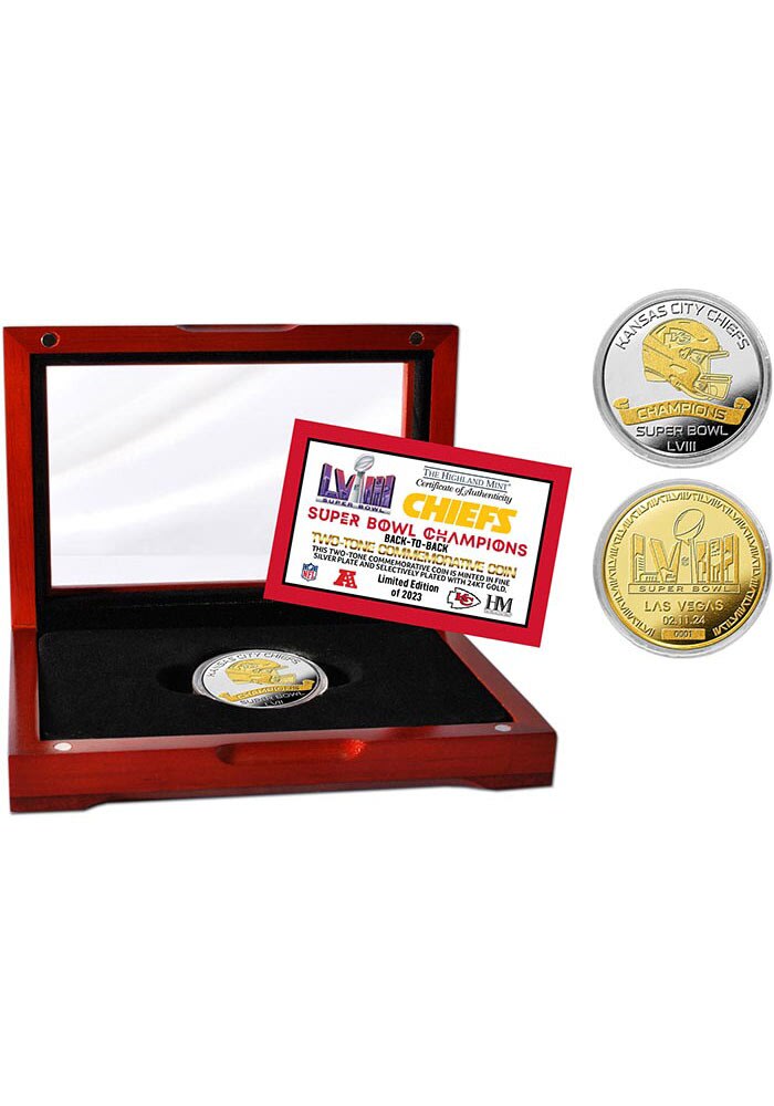 Kansas City Chiefs Super Bowl LVIII Champs 2 Tone Flip Coin Plaque