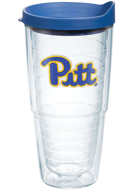 Blue Pitt Panthers 24oz Lid Clear Tumbler