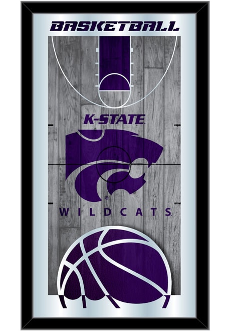 Black K-State Wildcats 15x26 Basketball Wall Mirror