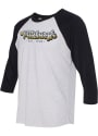 Pittsburgh White Stacked Script Raglan ¾ Sleeve T Shirt