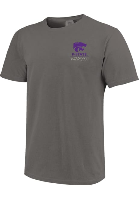 K-State Wildcats Comfort Colors Power Cat Short Sleeve T Shirt - Grey