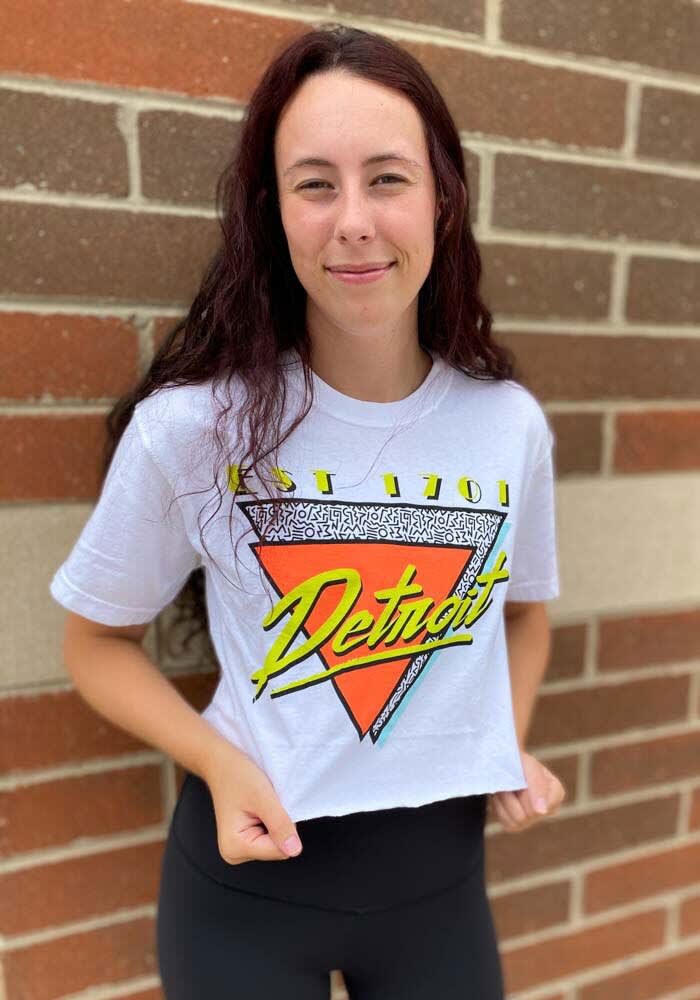 Detroit Womens WHITE 90s Theme T-Shirt - 44910145