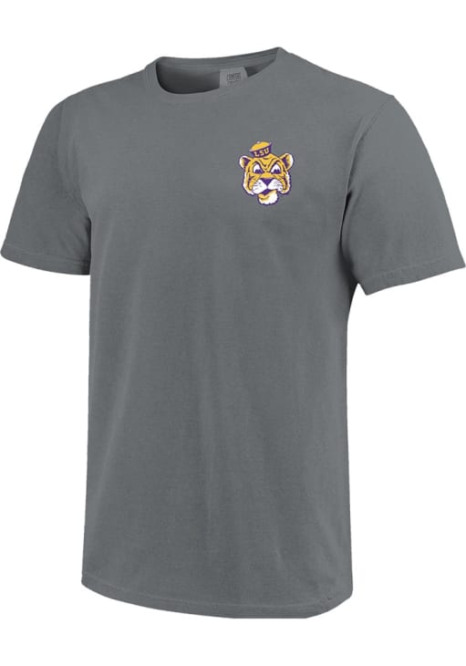 LSU Tigers Grey State of LSU Design Short Sleeve T Shirt