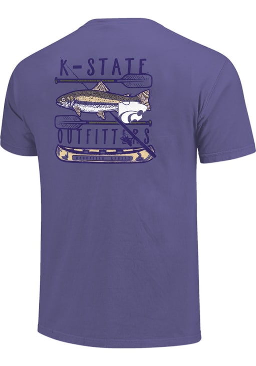 K-State Wildcats Purple Fishing Outfitters Short Sleeve T Shirt, Purple, 100% Cotton, Size L, Rally House