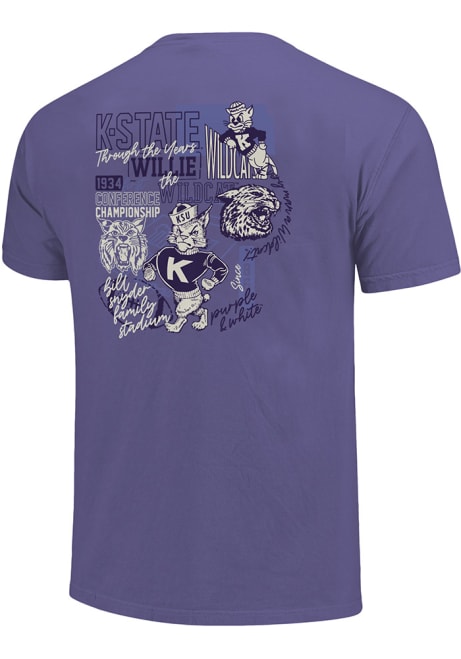 K-State Wildcats Through the Years Short Sleeve T-Shirt - Lavender