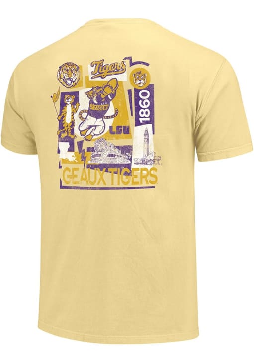 LSU Tigers Womens Yellow Avant Garde Poster Short Sleeve T-Shirt