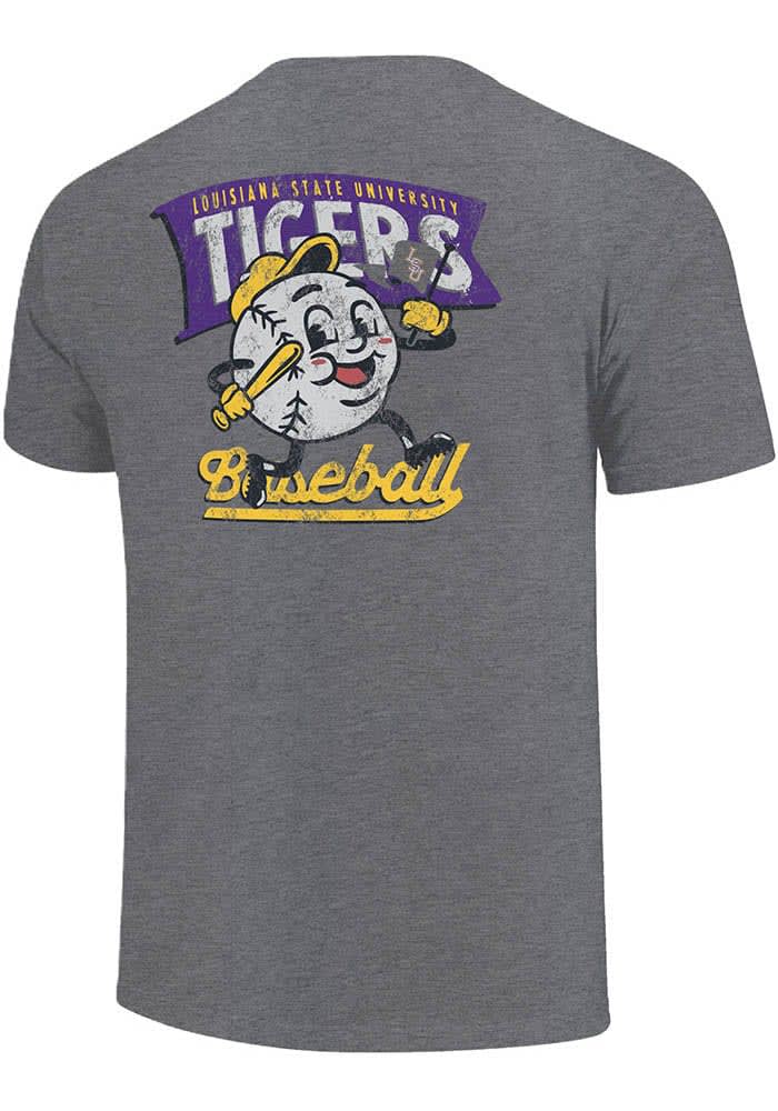 LSU Tigers GREY Retro Baseball Pennant Short Sleeve Fashion