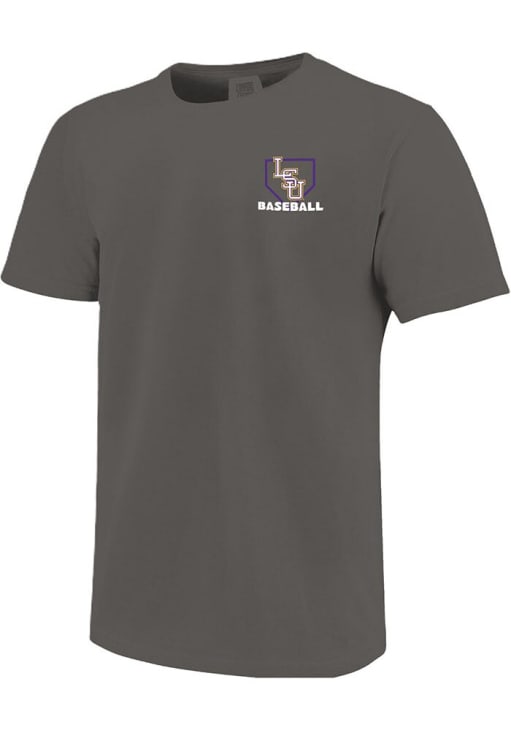 LSU Tigers Grey Retro Baseball Short Sleeve T Shirt