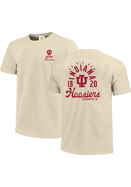 IVORY Indiana Hoosiers Vintage Mascot Overlay Short Sleeve T Shirt