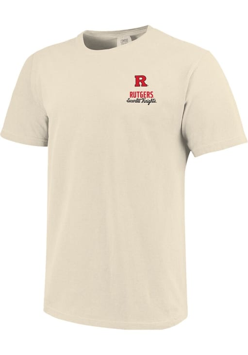 Rutgers Scarlet Knights Ivory Mascot Overlay Short Sleeve T Shirt