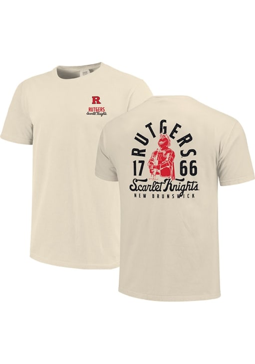 Rutgers Scarlet Knights Ivory Mascot Overlay Short Sleeve T Shirt
