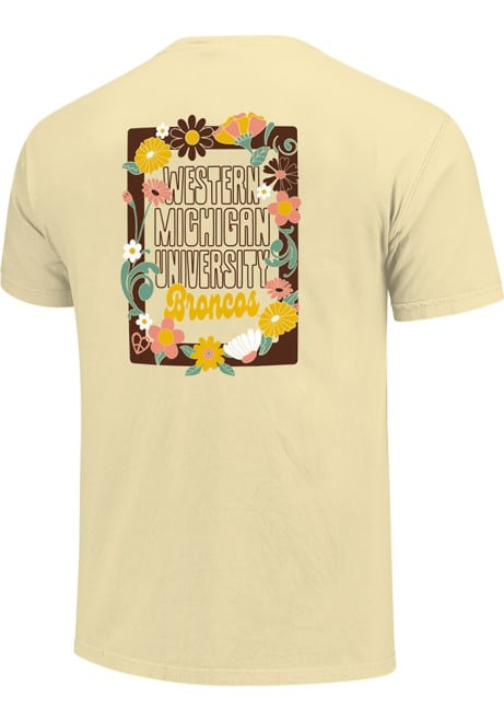 Western Michigan Broncos Floral Frame Short Sleeve T-Shirt - Yellow