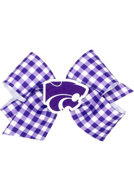 Gingham K-State Wildcats Kids Hair Barrette - Purple