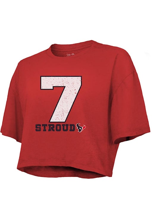 CJ Stroud Houston Texans Majestic Threads Womens Red Boxy Crop