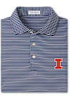 Main image for Mens Illinois Fighting Illini Navy Blue Peter Millar Tiebreaker Short Sleeve Fashion Polo