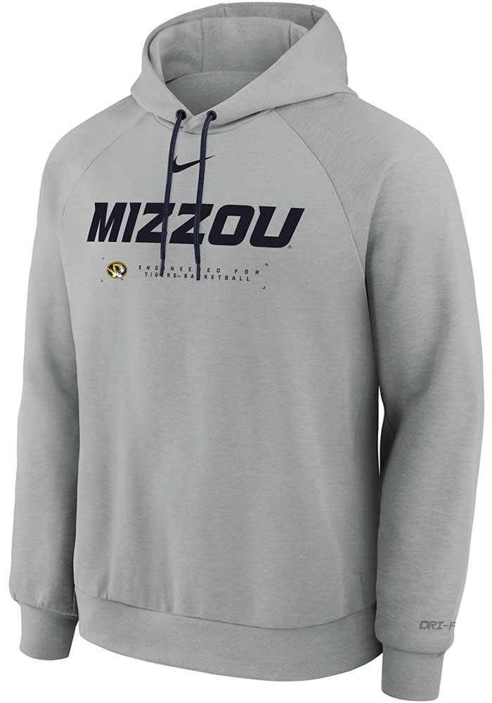 Nike Missouri Tigers Mens GREY HEATHER Practice Fleece Hoodie